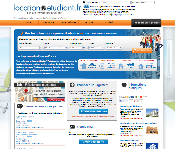 création de contenu web pour référencer un site de locations étudiantes