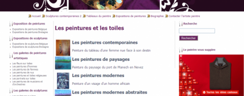 Rédaction d'articles pour le site d'un peintre contemporain