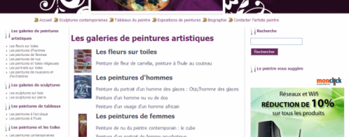 Référencement s'un site internet d'un artiste peintre