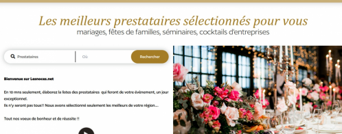 Création d'une plateforme de mise en relation pour événements privés ou professionnels